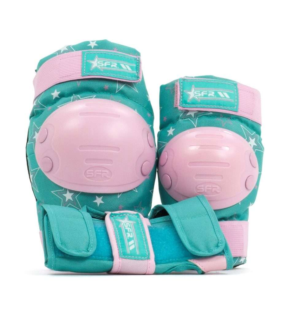 SFR Skates SFR Star Triple Pad Set Kit De Protección Skateboard Unisex Adulto, Pink/Green, S