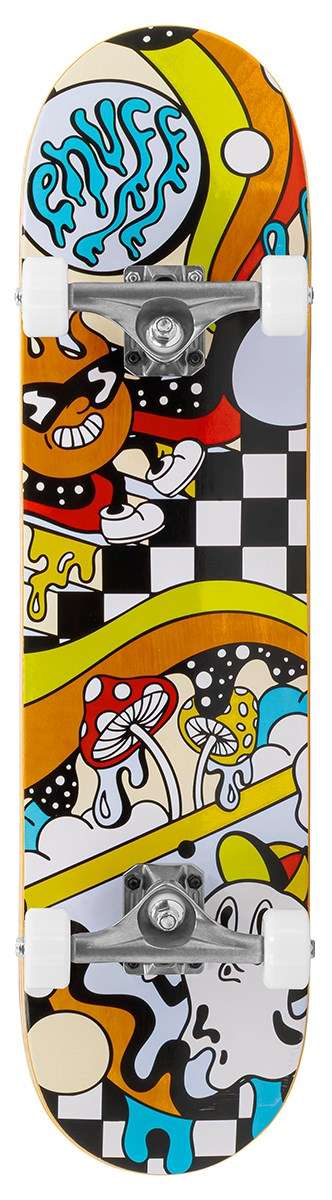 ENU4100 ENU4150 Enuff Meltworld Complete Skateboard Confused Graphic Main - Please Use Image With Badge Where Possible Enuff Meltworld Confused 7.75 x 31.5