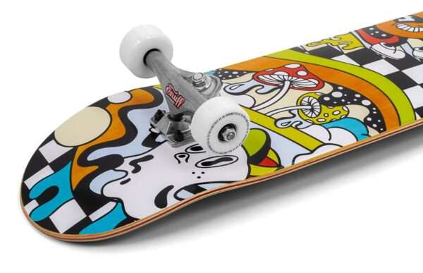 ENU4100 ENU4150 Enuff Meltworld Complete Skateboard Confused Rear Angle Detail Enuff Meltworld Confused 7.75 x 31.5